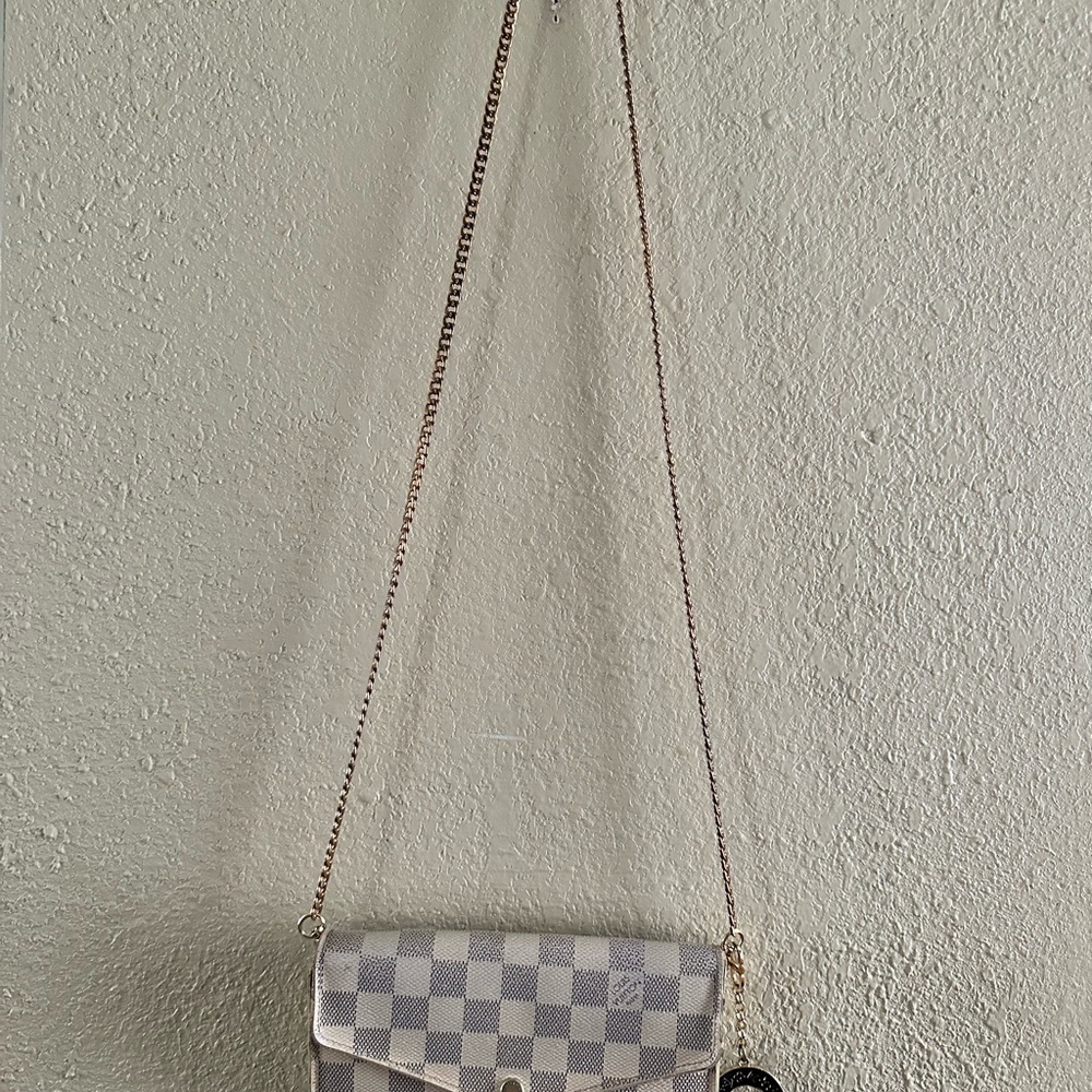 Louis Vuitton Checkered Gray Crossbody Wallet